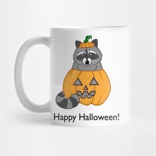 Halloween Pumpkin Raccoon Mug